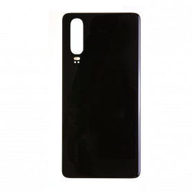 Vitre arrière Huawei P30 Noir - Avec logo + Adhésif
