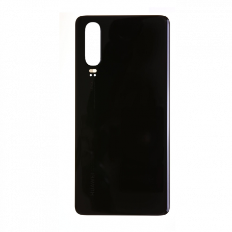 Vitre arrière Huawei P30 Noir - Avec logo + Adhésif