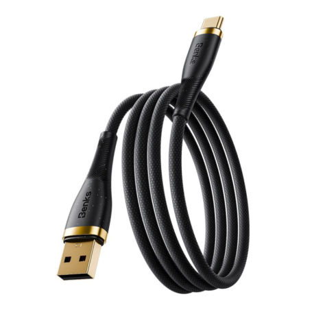 Câble USB / Type-C PowerWeave PD Benks 66W - 1M - Charge rapide et durabilité renforcée - Noir