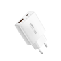 REMAX Ultra Thin GaN Fast Charging Adapter Type-C + USB 20W RP-U01-AC - EU - White