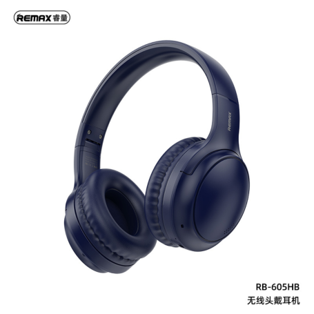Casque sans fil Pliable 800 mAh REMAX RB-605HB - 66H d'Autonomie - Charge en 3H - Bleu