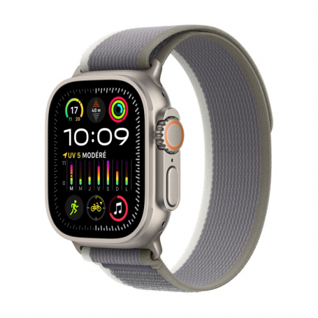 Apple Watch Ultra 2 GPS Cellular 49mm Green Titanium Grey Nylon Strap S/M MRF33RB/A - New Arrival