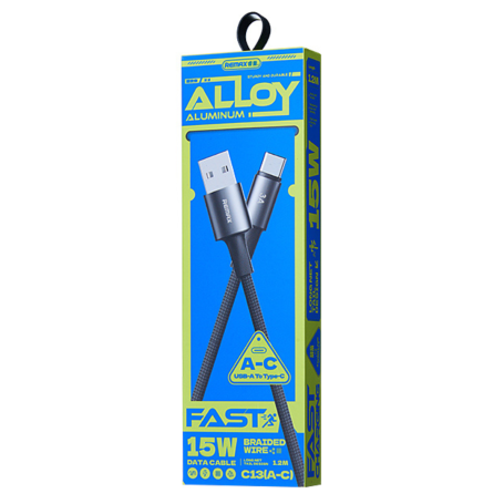 Câble USB / USB-C 3A Velocity en Alliage d'Aluminium Tressé REMAX C13 - 15W - 1.2M