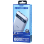 Power Bank 10000mAh REMAX Hintom Series RPP-10 – Charge Rapide 2.4A – Jusqu’à 3 Appareils – 2 Ports USB & 1 Port Type-C – Blanc