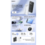 Power bank 10000mAh REMAX RPP-37 20W+22.5W avec 2 câbles de charge rapide intégrés - Blanc