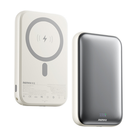 Power Bank Magnétique 10000mAh REMAX RPP-D2 - Magnétique 15W et Câble Type-C 30W - Design épuré - Beige