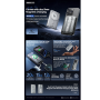 Power Bank Magnétique 5000mAh REMAX CX-1 15W avec câbles Lightning + USB-C + support intégré - Argent