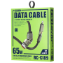 REMAX RC-C189 65W Braided 4-in-1 USB/Type-C to Lightning/Type-C Fast Charging Cable - 1M - Black