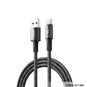 Câble USB/USB-C REMAX C13 15W 1.2M - Alliage d'Aluminium Tressé pour Chargement Rapide 3A