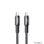 Câble USB-C / USB-C en Alliage d'Aluminium Tressé avec Charge Rapide 30W REMAX Fonsu Series RC-C100 - 1.2M - Noir