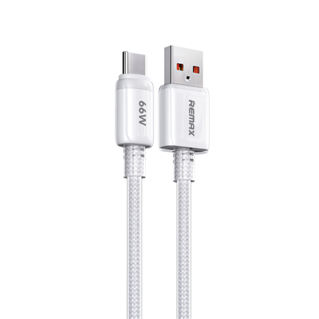 REMAX USB / Type C Fast Charging Data Cable 66W 1.2M Icy Series RC-C025 - White