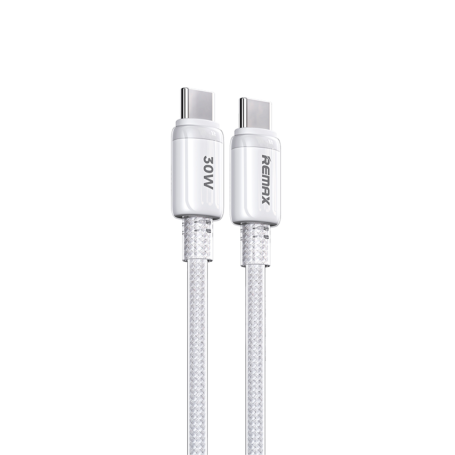 Câble USB-C / USB-C Tressé de Charge Rapide 30W REMAX Icy Series RC-C036 - 1.2M - Blanc