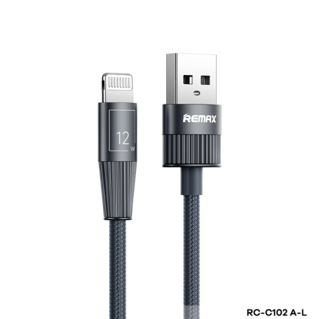 Câble USB Lightning REMAX Infinity RC-C102 - Charge Rapide 2.4A - 1.2M Bleu - Alliage de Zinc Tressé