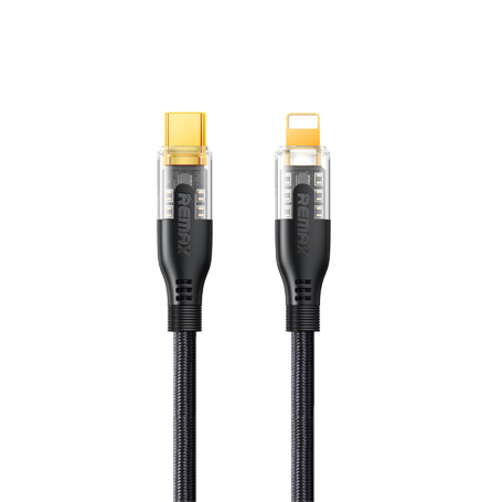 REMAX Explore Series Gen2 Cyberpunk Style RC-C171 30W Braided Fast Charging Type-C / Lightning Cable - 1.2M - Black