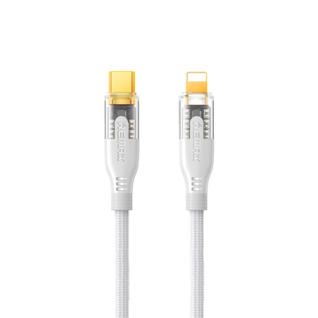 REMAX Explore Series Gen2 Cyberpunk Style RC-C171 30W Braided Fast Charging Type-C / Lightning Cable - 1.2M - White