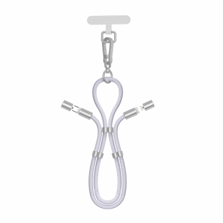 Câble Lanière 2-en-1 Type-C / Lightning Power Delivery 27W Ajustable avec Lanière Devia Extreme Speed Series (1.6M) - Violet