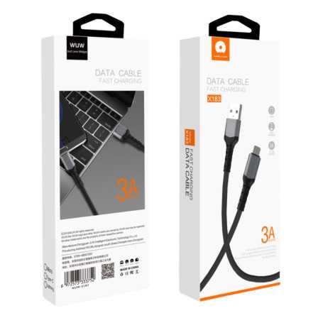 Câble USB / Lightning 3A Noir - X183 (WUW)