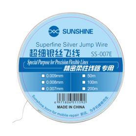 Fil de Raccordement Argenté SUNSHINE SS-007E 200M 0007MM pour Réparations Électroniques de Précision