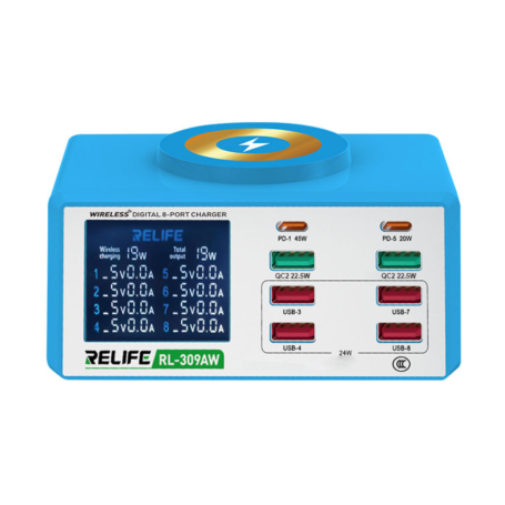 Wireless digital display 8-port charger 100W RELIFE RL-309AW