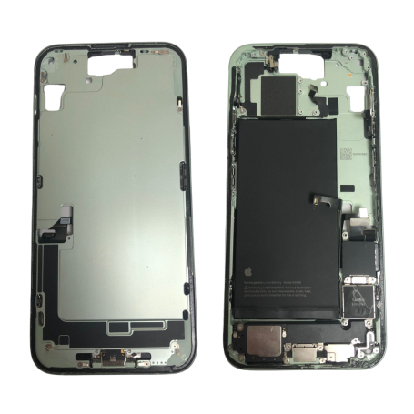 Châssis Arrière iPhone 15 Plus Vert avec Batterie Grade B - Pièce d'Origine sans Vitre Arrière