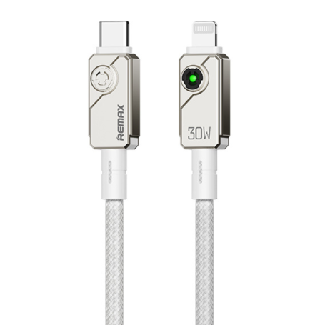 REMAX Swift C35 30W Fast Charging Braided Aluminum Alloy USB-C / Lightning Cable - 1.2M - White