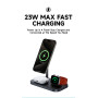 Support de Charge Sans Fil 3-en-1 Infinity Benks - Charge Ultra-Rapide et Design Élégant - Noir