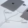 Câble de Charge 3 en 1 Type-C / Type C + Type C + Lightning Benks D46 - 1,2 m – Ultra Rapide et Résistant - Blanc