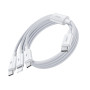 Câble de Charge 3 en 1 Type-C / Type C + Type C + Lightning Benks D46 - 1,2 m – Ultra Rapide et Résistant - Blanc