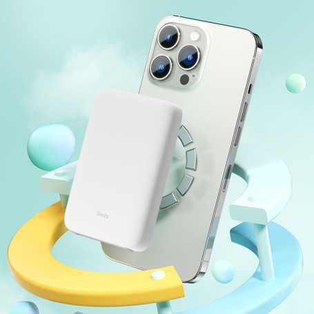 Power Bank 10000mAh Benks MagClap JuicePod – Charge Rapide et Portable à Tout Moment - Blanc
