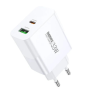 Chargeur Rapide 33W USB + Type-C REMAX Kiddy Series RP-U122 - EU - Blanc