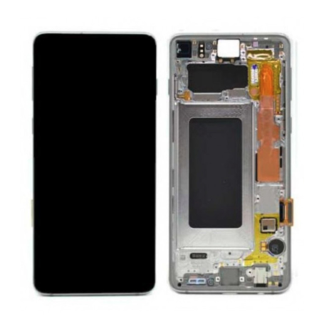 Buy Screen Samsung Galaxy S10 G973F Silver Prism with Frame - Original Refurbished Top Quality