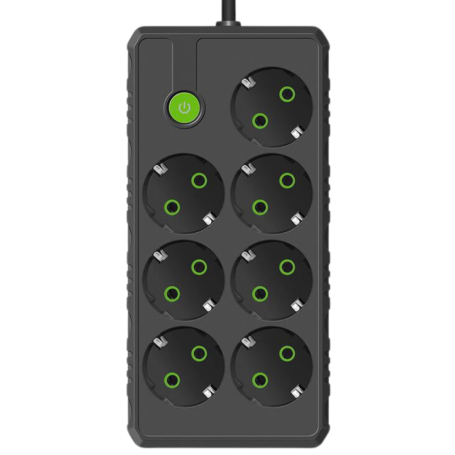 Multiprises INCOALUXE 7 Prises EU Noir - 5M