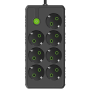 Multiprises INCOALUXE 7 Prises EU Noir - 5M