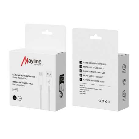 Câble USB vers Micro 20W - 1M (Mayline)