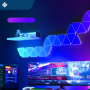 RGB Hexagonal Wall Lamp For Gaming Room - 12 pieces Wi-Fi APP + Remote - Fantasy Color