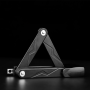 Foldable Anti-Theft Lock with Fixed Lock Mount for Bicycles - Black