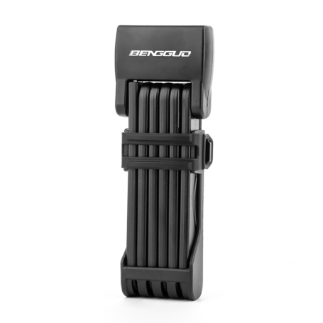 Foldable Anti-Theft Lock with Fixed Lock Mount for Bicycles - Black
