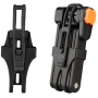 Foldable Anti-Theft Combination Lock with Fixed Lock Mount for Bicycles - Black