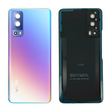 Vitre Arrière Vivo Y72 5G Bleu Arc-En-Ciel Originale - Qualité A pour Réparation Rapide