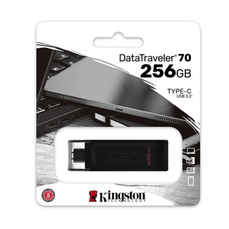 Kingston DataTraveler 70 USB-C 3.2 DT70/256GB USB Flash Drive - Black (Original)