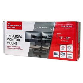 Bras, Monture, Support - Support de Double Moniteur 17" à 32" - 9 kg Max / VESA 75×75 / 100×100 - Superior Electronics SUPSPC002