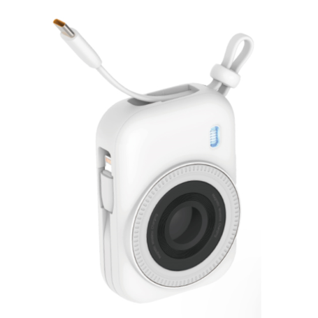 Extreme Speed Series MINI 22.5W Magnetic Power Bank With Built-in 2 Cables (9600mAh) - White