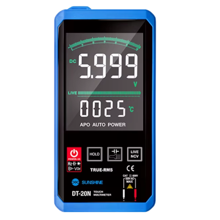 SUNSHINE DT-20N Touch Screen Digital Multimeter with Cables Precision & Convenience for Professionals