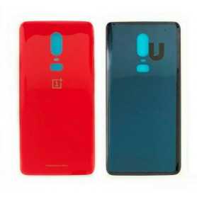 Vitre arrière OnePlus 6 Rouge + Adhesif (Sans Logo)