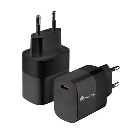 NGS Bud 20W Chargeur Mural GaN Ultra-Rapide 20W avec un port USB-C - Noir